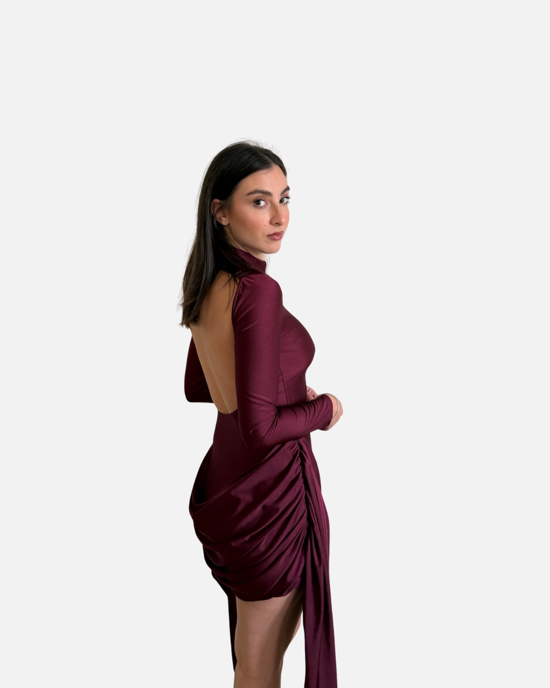 Vestito corto bordeaux