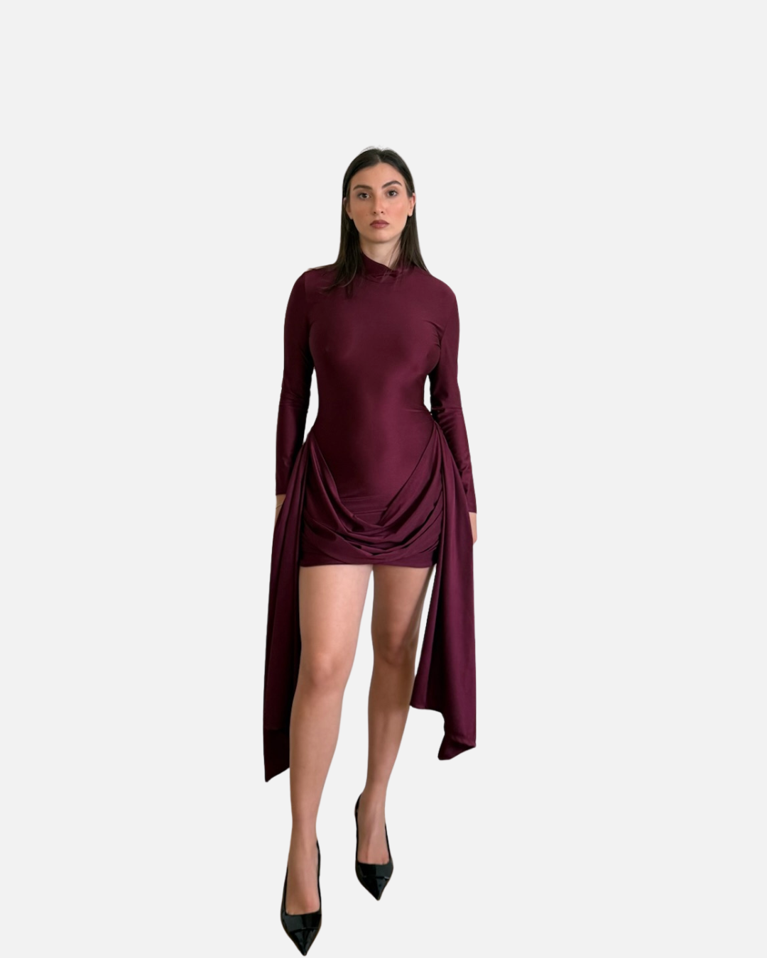 Vestito corto bordeaux