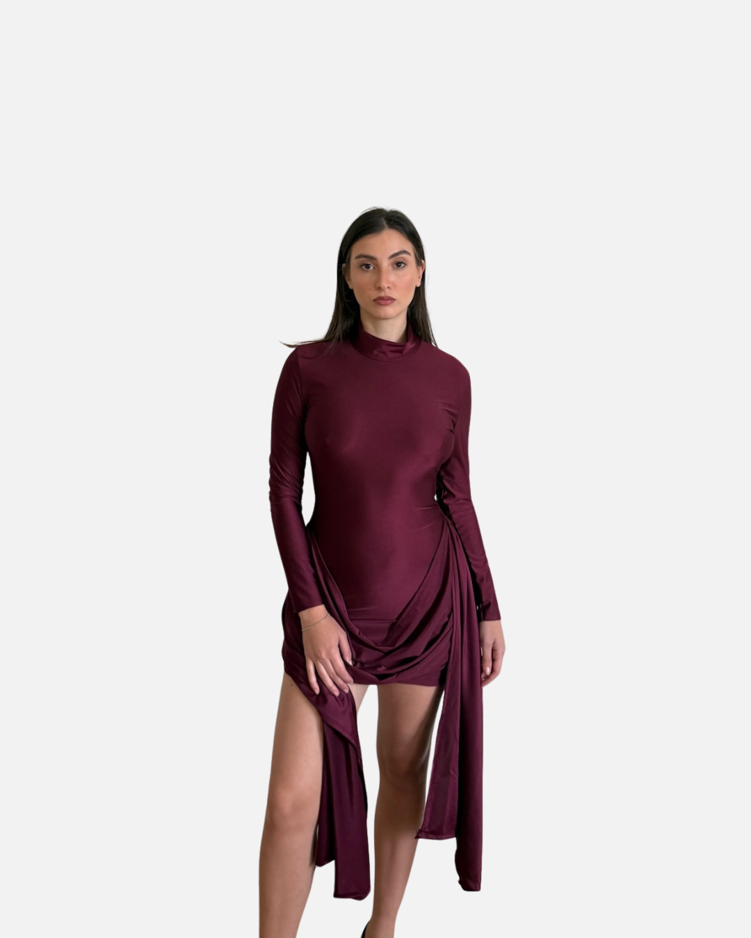Vestito corto bordeaux